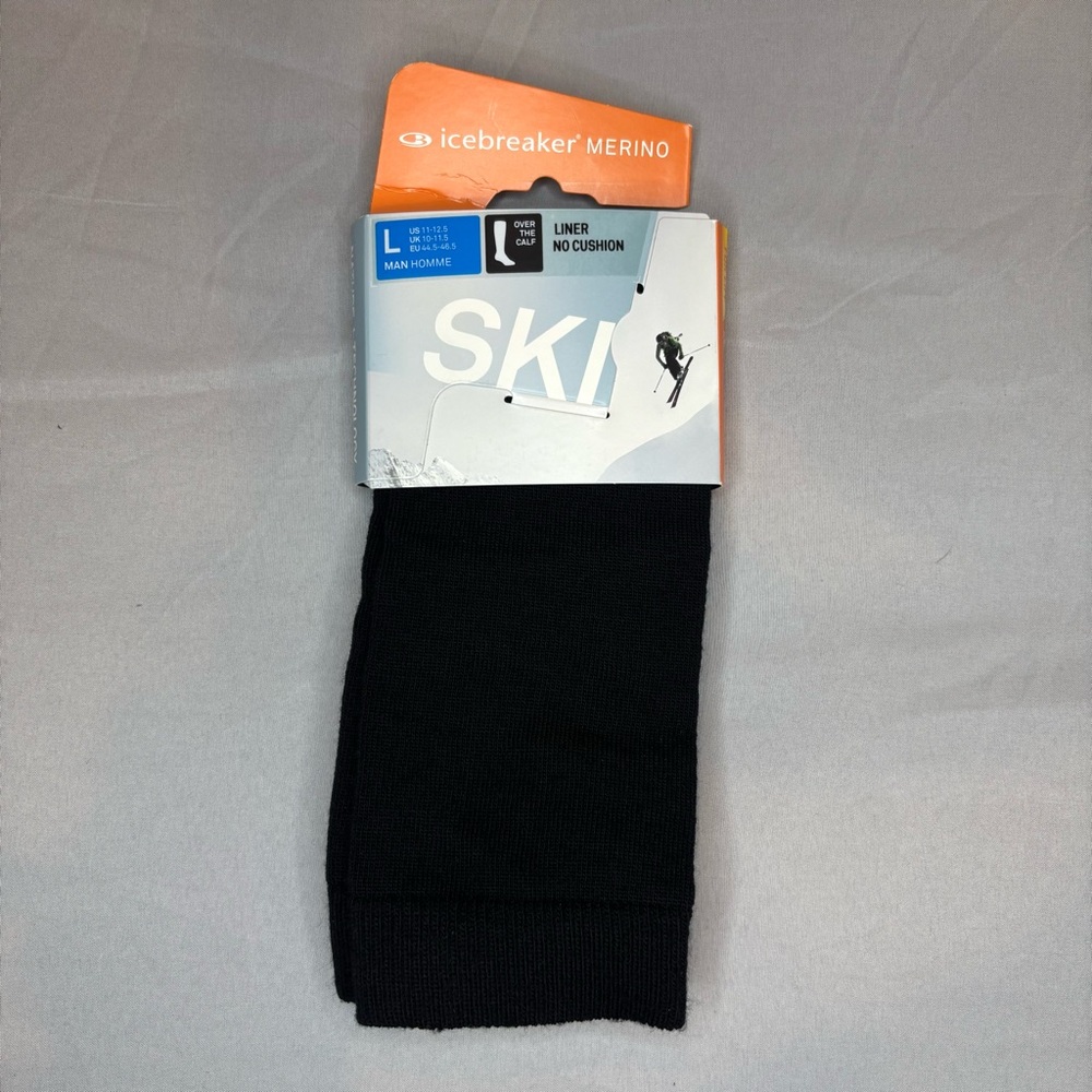 Icebreaker Merino‎ Ski socks Men’s Large Black Over The Calf No Cushion